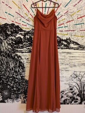 Fall Autumn Maxi Bridesmaid Dress Gown